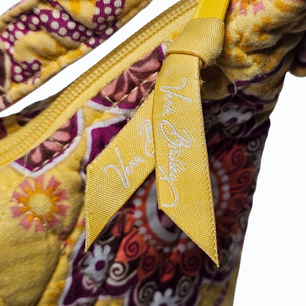 Vera Bradley Olivia Bali Gold 2009 Purse Floral Yellow Pink Retired - Picture 7 of 13